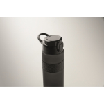 RPET bottle, flip lid, straw included, 500 ml black colour fourth photographic view