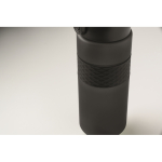 RPET bottle, flip lid, straw included, 500 ml black colour sixth photographic view