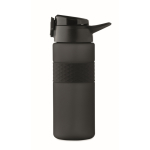 RPET bottle, flip lid, straw included, 500 ml black colour eighth view
