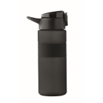 RPET bottle, flip lid, straw included, 500 ml black colour