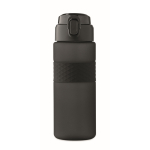 RPET bottle, flip lid, straw included, 500 ml black colour