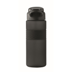 RPET bottle, flip lid, straw included, 500 ml black colour