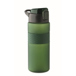 RPET bottle, flip lid, straw included, 500 ml dark green colour