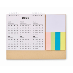 Desk calendar, adhesive notes, notepad beige colour third view
