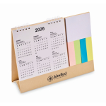 Desk calendar, adhesive notes, notepad beige colour main view