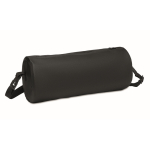 Cylindrical RPET sports bag, detachable straps black colour