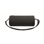 Cylindrical RPET sports bag, detachable straps black colour second view