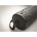 Cylindrical RPET sports bag, detachable straps black colour fourth photographic view