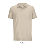 Men’s combed cotton polo, short sleeve, 2 buttons nude colour