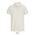 Men’s combed cotton polo, short sleeve, 2 buttons natural colour second view