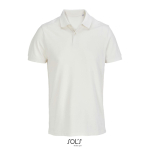 Men’s combed cotton polo, short sleeve, 2 buttons off white colour