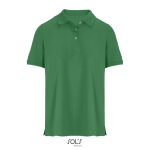 Women’s combed cotton polo, short sleeve, 3 buttons green colour eighth view