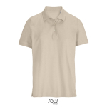 Women’s combed cotton polo, short sleeve, 3 buttons nude colour