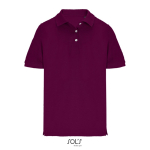 Women’s combed cotton polo, short sleeve, 3 buttons garnet colour second view