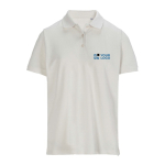 Women’s combed cotton polo, short sleeve, 3 buttons off white colour view with print area