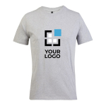 Unisex recycled materials T-shirt, round neck light grey colour view with print area