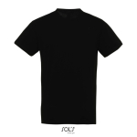 Unisex semi-combed cotton T-shirt, round neck, 150 g/m2 black colour third view