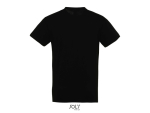 Unisex semi-combed cotton T-shirt, round neck, 150 g/m2 black colour rear view