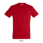 Unisex semi-combed cotton T-shirt, round neck, 150 g/m2 red colour