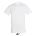 Unisex semi-combed cotton T-shirt, round neck, 150 g/m2 white colour fifth view