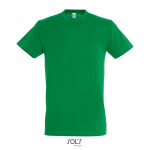 Unisex semi-combed cotton T-shirt, round neck, 150 g/m2 green colour seventh view