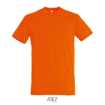 Unisex semi-combed cotton T-shirt, round neck, 150 g/m2 orange colour fifth view