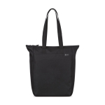 Recycled rPET pouch, front pocket, zip closure black colour