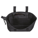 Recycled rPET pouch, front pocket, zip closure black colour