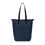 Recycled rPET pouch, front pocket, zip closure navy-blue colour