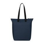 Recycled rPET pouch, front pocket, zip closure navy-blue colour