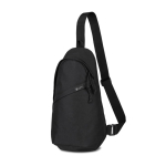 Sustainable recycled rPET shoulder bag, adjustable straps black colour