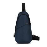 Sustainable recycled rPET shoulder bag, adjustable straps navy-blue colour