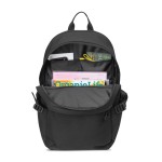 Recycled rPET laptop backpack, pockets, padded handle, 15” black colour