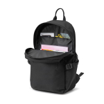 Recycled rPET laptop backpack, pockets, padded handle, 15” black colour