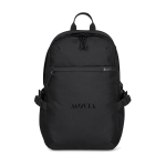 Recycled rPET laptop backpack, pockets, padded handle, 15” black colour