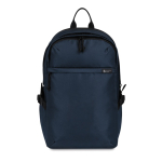 Recycled rPET laptop backpack, pockets, padded handle, 15” navy-blue colour
