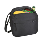 Portable recycled cooler bag, 9-can capacity black colour