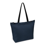 Recycled rPET tote bag, inner water bottle pocket navy-blue colour