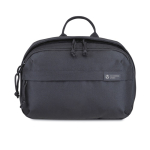 Recycled rPET travel toiletry bag, top handle, spacious interior black colour