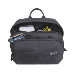 Recycled rPET travel toiletry bag, top handle, spacious interior black colour
