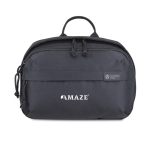 Recycled rPET travel toiletry bag, top handle, spacious interior black colour
