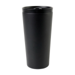 Recycled stainless steel thermal tumbler, vacuum insulation, 500ml black colour