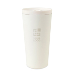 Recycled stainless steel thermal tumbler, vacuum insulation, 500ml white colour