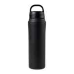 Recycled stainless steel water bottle, dual-function lid, 470ml black colour