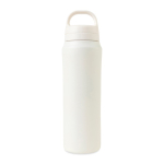 Recycled stainless steel water bottle, dual-function lid, 470ml white colour