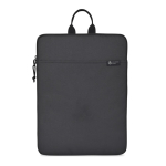 Recycled rPET laptop sleeve, padded zip compartment, 16” black colour