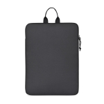 Recycled rPET laptop sleeve, padded zip compartment, 16” black colour