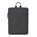 Recycled rPET laptop sleeve, padded zip compartment, 16” black colour