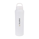 Recycled stainless steel thermal bottle, sweat-proof finish, 740ml white colour