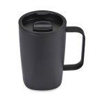 Recycled stainless steel thermal mug, for coffee or tea, 450ml black colour